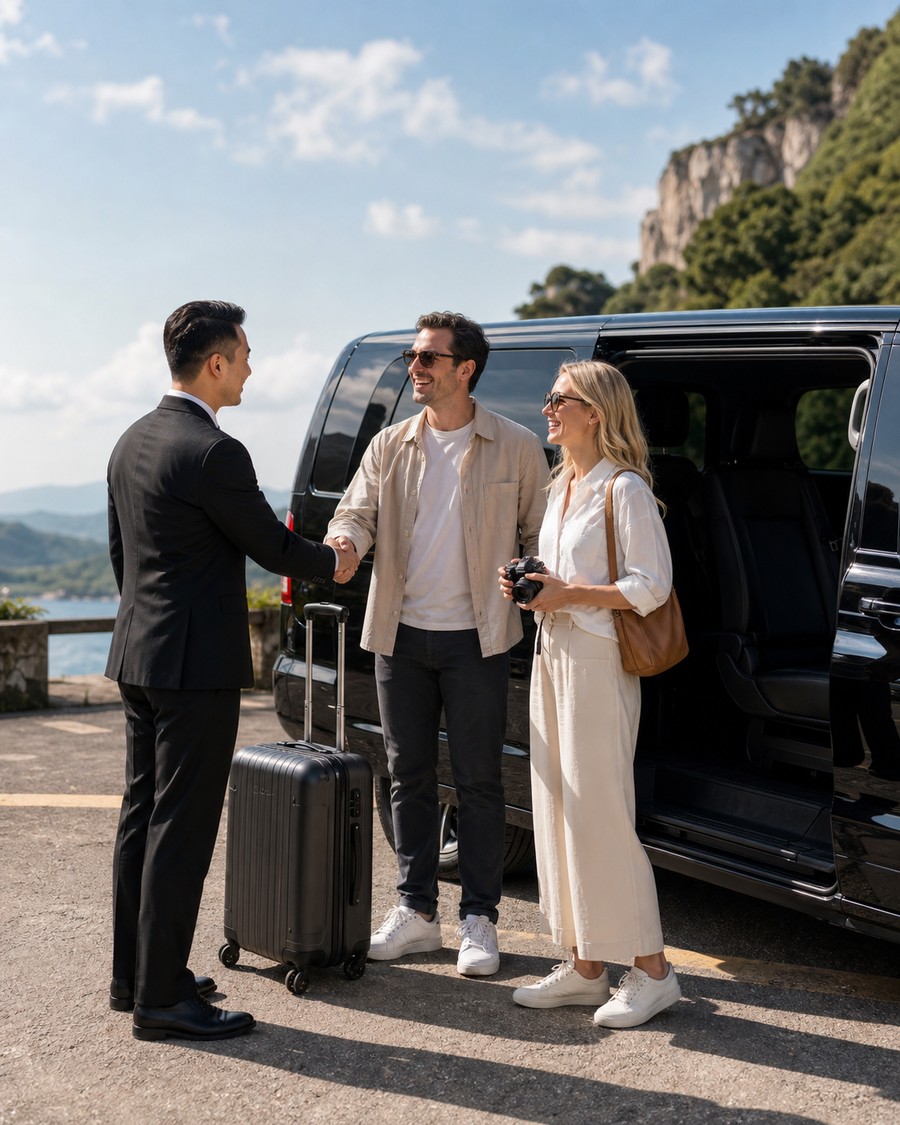 外賓旅遊包車服務示意圖